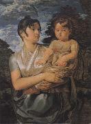 Philipp Otto Runge The Artist-s Wife and their Young Son oil on canvas